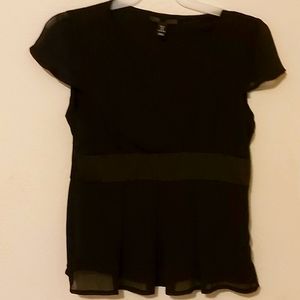 Women's black chiffon top